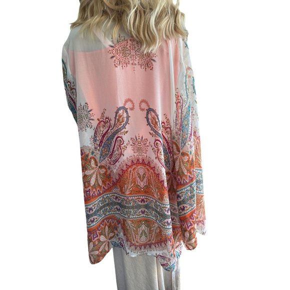 Kimono Floral Boho Chic Floral Print Layering L Size - Picture 5 of 6